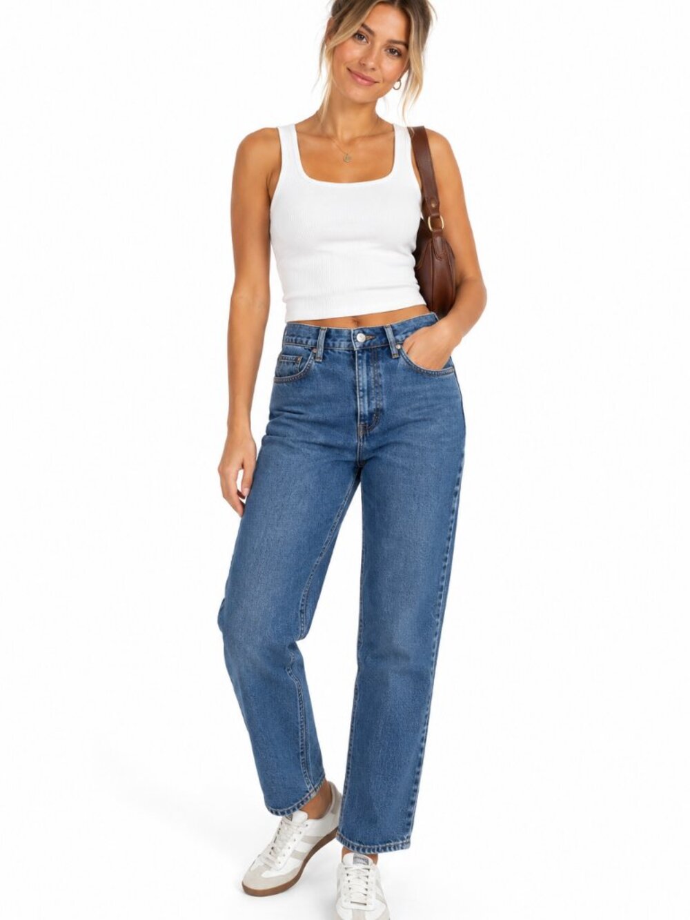 PacSun Womens 26 High Rise Mom Jeans Medium Wash Stretch Denim 90s Style